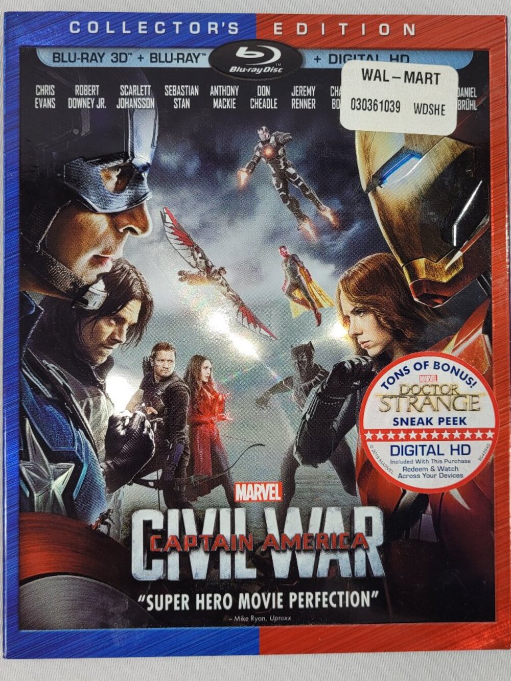 Blu-Ray Marvel 2016 Captain America Civil War 3D Cinematic Universe Movie